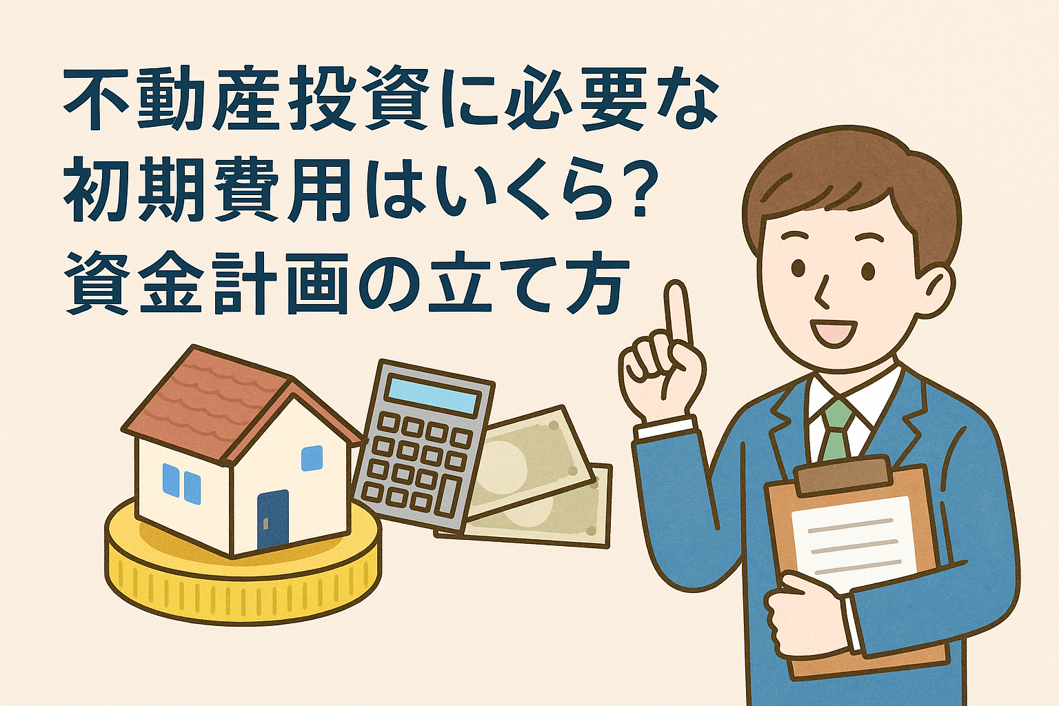 不動産投資に必要な初期費用や資金計画をイメージしたイラスト